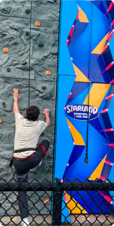 rock climbing wall