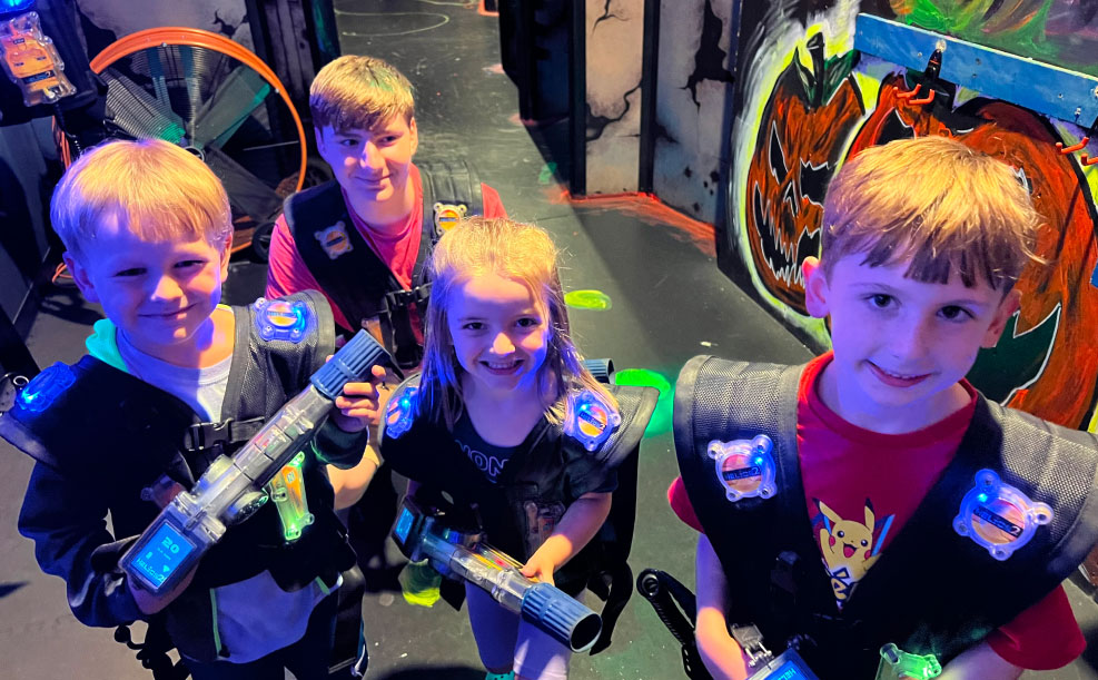 kids playing laser tag